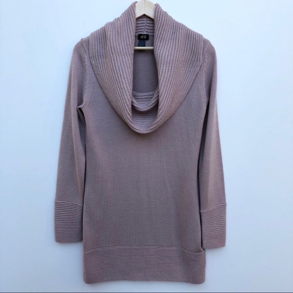 H&M Cowl Neck Sweater Dress Blush Pink